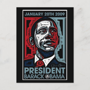 Präsident Barack Obama 20. Januar 2009 Postkarte