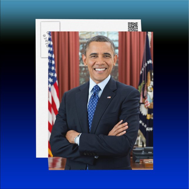 Präsident Barack Obama 2. Amtszeit Offizielles Por Postkarte (President Barack Obama 2nd Term Official portrait Postcard)