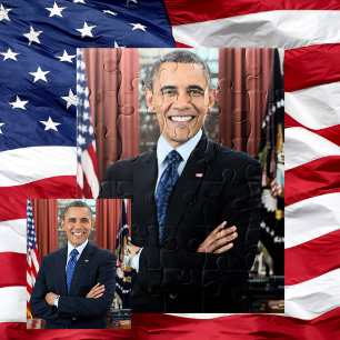 Präsident Barack Obama 2. Amtszeit Porträt 11 x 14 Puzzle