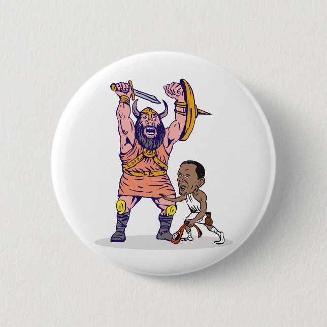Präsident Barack Obama David, der Goliath kämpft Button (Vorderseite)