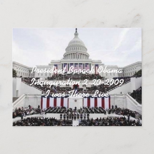 Präsident Barack Obama Einweihung 2009 Postkarte (Vorderseite)