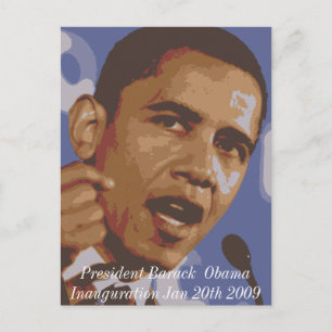 Präsident Barack Obama Einweihung 20. Januar 2009 Postkarte