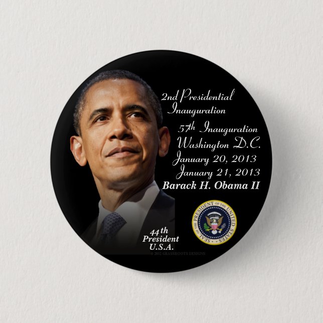 Präsident Barack Obama II Einweihung 1-21-2013 Button (Vorderseite)