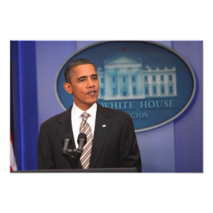 Präsident Barack Obama macht eine Mitteilung Fotodruck