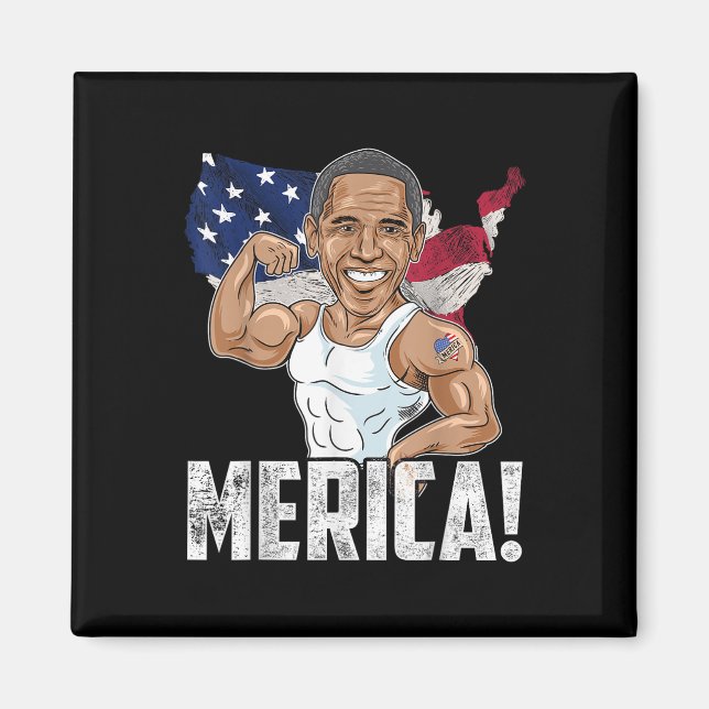 Präsident Barack Obama Merica 4. Juli Funny Pa Magnet (Vorne)