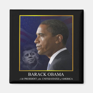 Präsident Barack Obama mit JFK - Magnet