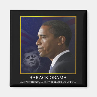 Präsident Barack Obama mit JFK - Magnet