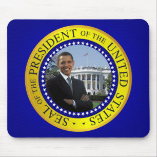 Präsident Barack Obama Mousepad - Blau