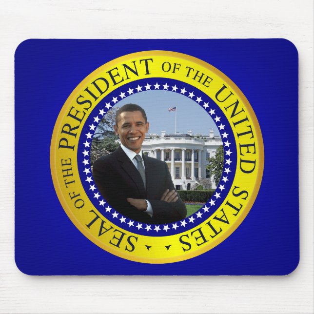 Präsident Barack Obama Mousepad - Blau (Vorne)