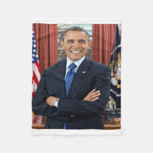Präsident Barack Obama Portrait Fleecedecke