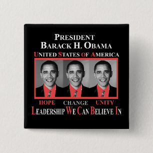 PRÄSIDENT BARACK OBAMA - ROT BUTTON