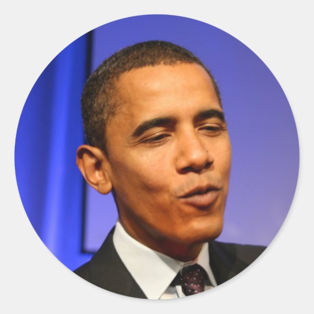 Präsident Barack Obama Runder Aufkleber (Vorderseite)