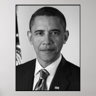 Präsident Barack Obama -- Schwarzweiss Poster