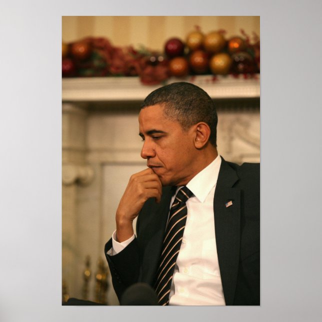 Präsident Barack Obama spiegelt sich in seinem Tre Poster (Vorne)