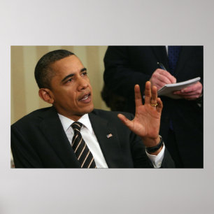 Präsident Barack Obama spricht mit der Presse Poster