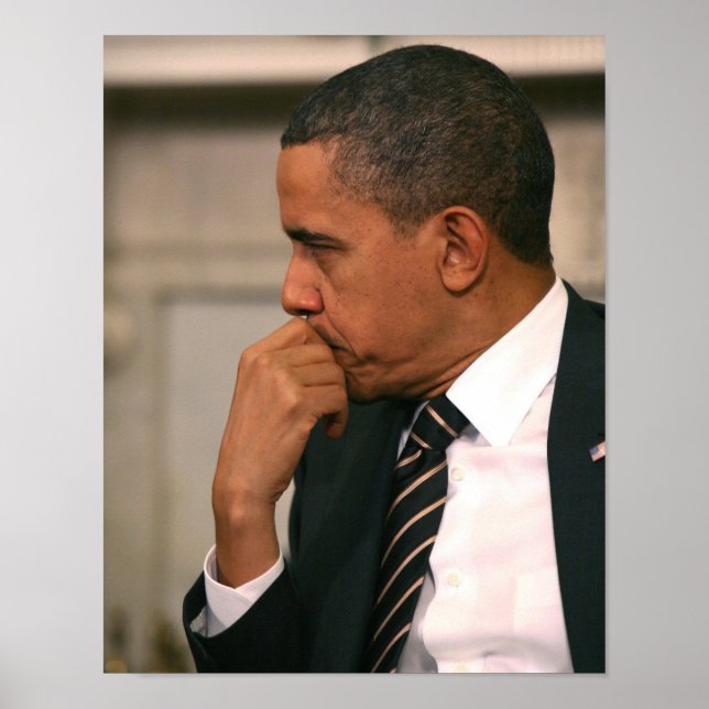 Präsident Barack Obama trifft mit Präsident Poster (Vorne)