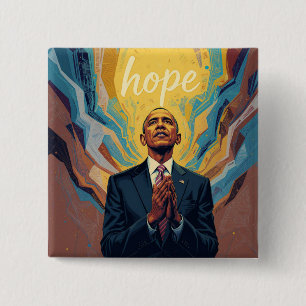 Präsident Barack Obama und die Botschaft der Hoffn Button