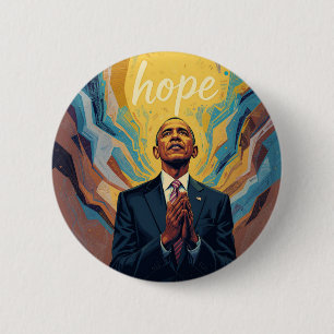 Präsident Barack Obama und die Botschaft der Hoffn Button