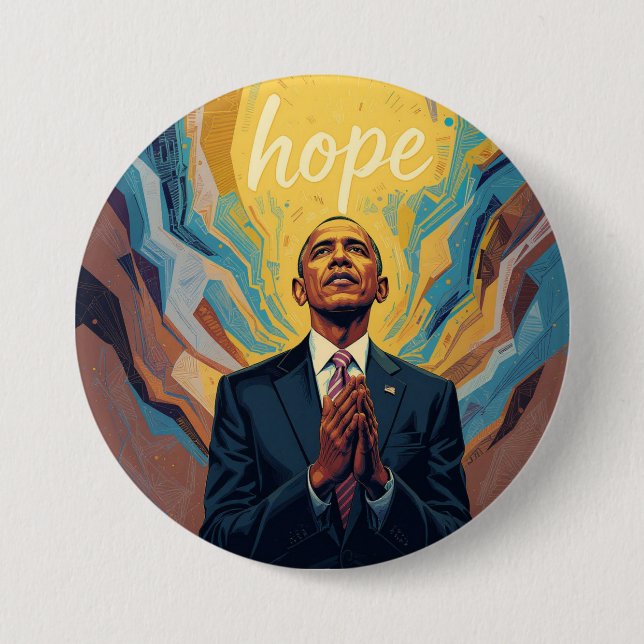 Präsident Barack Obama und die Botschaft der Hoffn Button (Vorderseite)