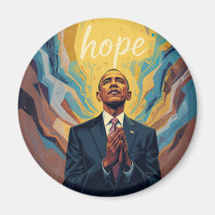 Präsident Barack Obama und die Botschaft der Hoffn Magnet