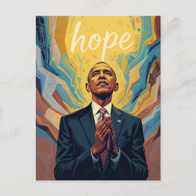 Präsident Barack Obama und die Botschaft der Hoffn Postkarte (Vorderseite)