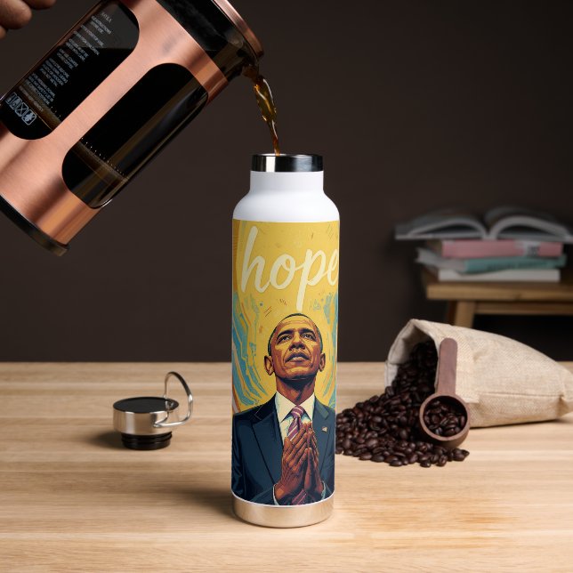 Präsident Barack Obama und die Botschaft der Hoffn Trinkflasche (Kaffee)