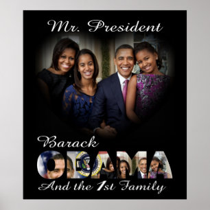 Präsident Barack Obama und die erste Familie Poster