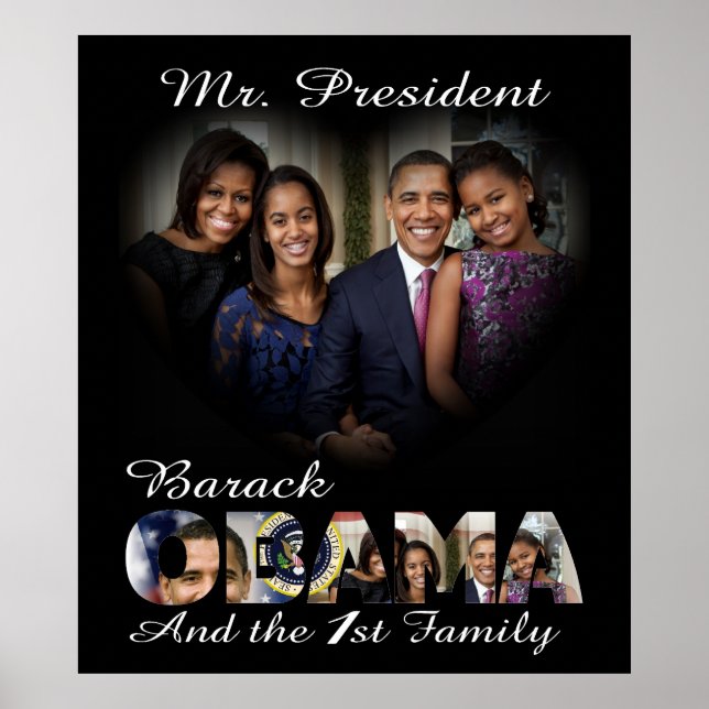 Präsident Barack Obama und die erste Familie Poster (Vorne)