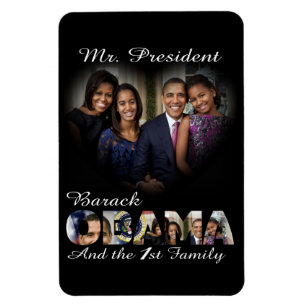 Präsident Barack Obama und die erste große Familie Magnet