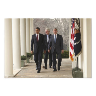 Präsident Barack Obama und ehemalige Präsidenten Fotodruck