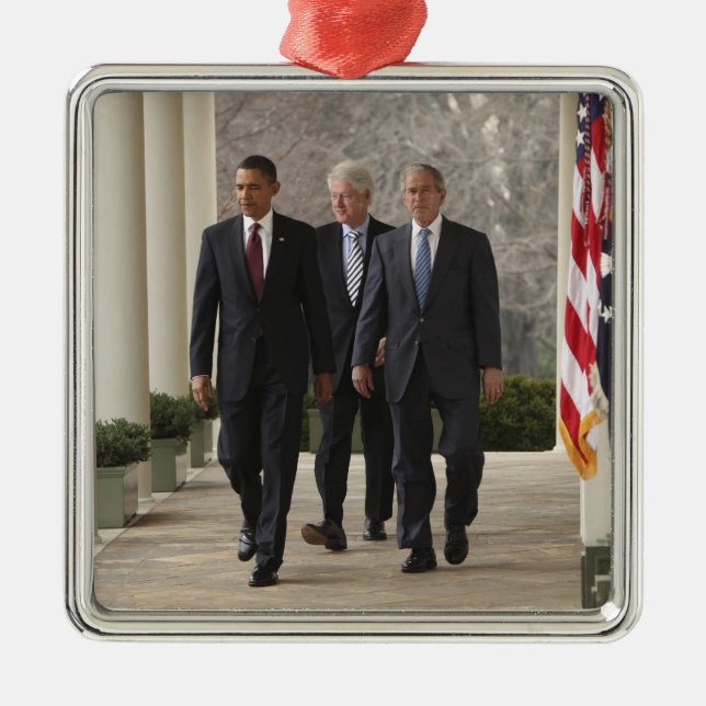 Präsident Barack Obama und ehemalige Präsidenten Ornament Aus Metall (Vorne)