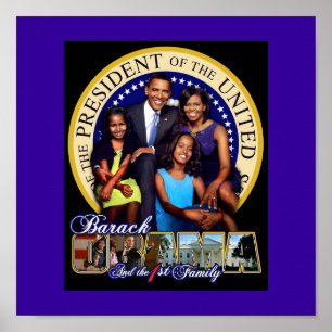 PRÄSIDENT BARACK OBAMA UND FAMILIE POSTER