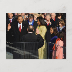 Präsident Barack Obama und Familie Postkarte