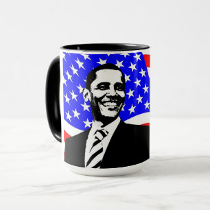 Präsident, Barack Obama und Flag Coffee Tasse