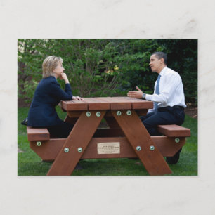 Präsident Barack Obama und Hillary Clinton Postkarte