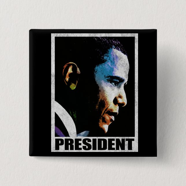 Präsident Barack Obama Vintag Button (Vorderseite)