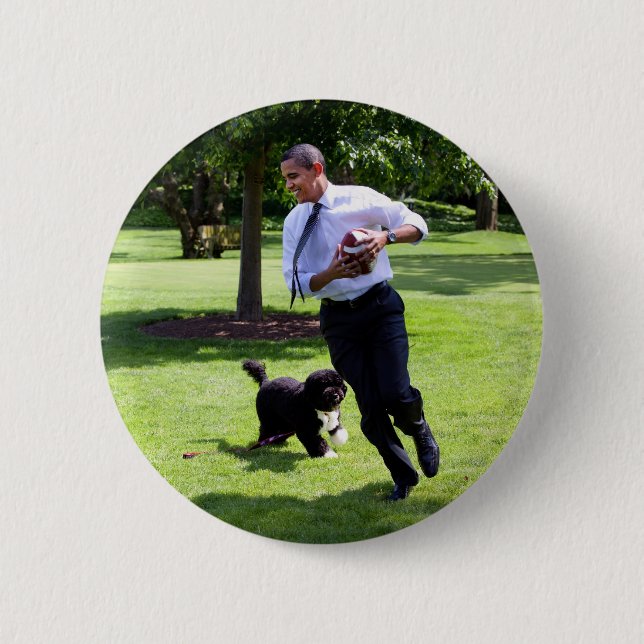Präsident Barack und Bo Obama Button (Vorderseite)