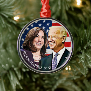 Präsident Biden und Vizepräsident Harris Keepake Ornament Aus Metall