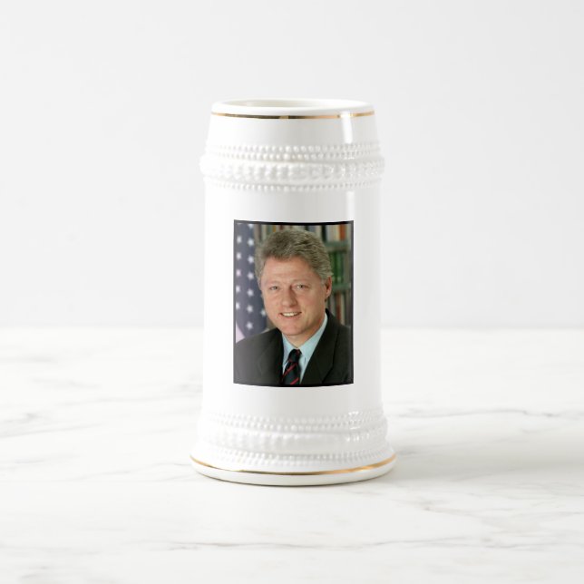Präsident Bill Clinton Foto Bierglas (Mittel)