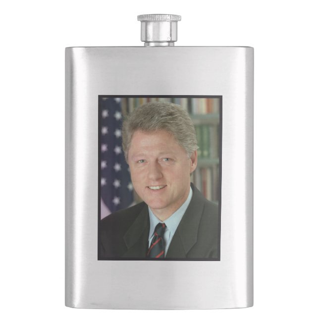 Präsident Bill Clinton Foto Flachmann (Vorderseite)