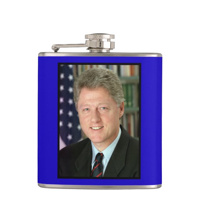 Präsident Bill Clinton Foto Flachmann (Vorderseite)
