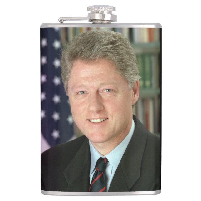 Präsident Bill Clinton Foto Flachmann (Vorderseite)