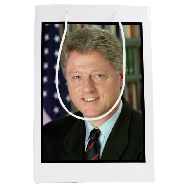 Präsident Bill Clinton Foto Mittlere Geschenktüte (Vorderseite)