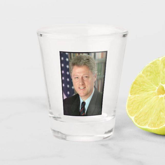 Präsident Bill Clinton Foto Schnapsglas (Vorderseite)