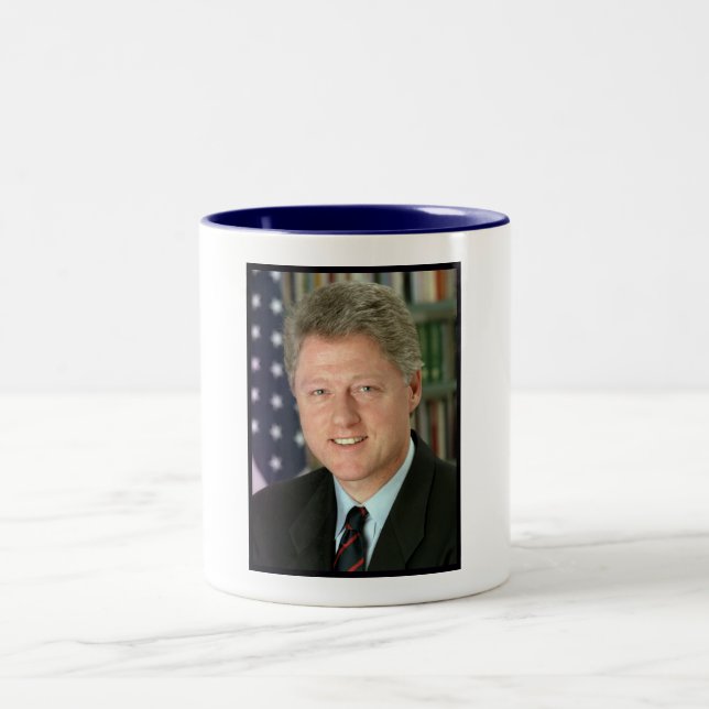 Präsident Bill Clinton Foto Zweifarbige Tasse (Mittel)
