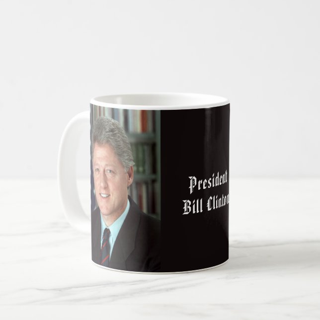 Präsident Bill Clinton Offiziell Portrait Kaffeetasse (Vorderseite Links)