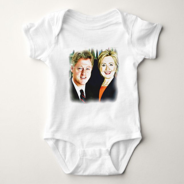 Präsident Bill Clinton und Präsidentin Hillary Cli Baby Strampler (Vorderseite)