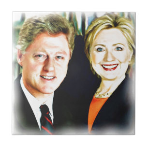 Präsident Bill Clinton und Präsidentin Hillary Cli Fliese