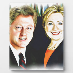 Präsident Bill Clinton und Präsidentin Hillary Cli Fotoplatte