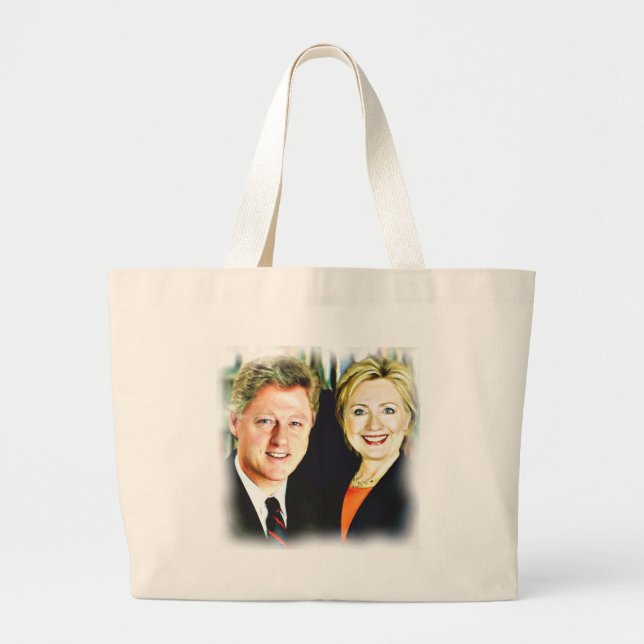 Präsident Bill Clinton und Präsidentin Hillary Cli Jumbo Stoffbeutel (Vorne)